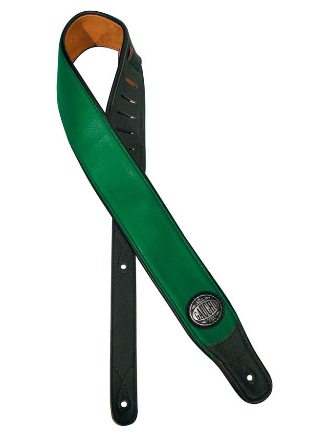 Stylish Series Guitar strap, black back, green