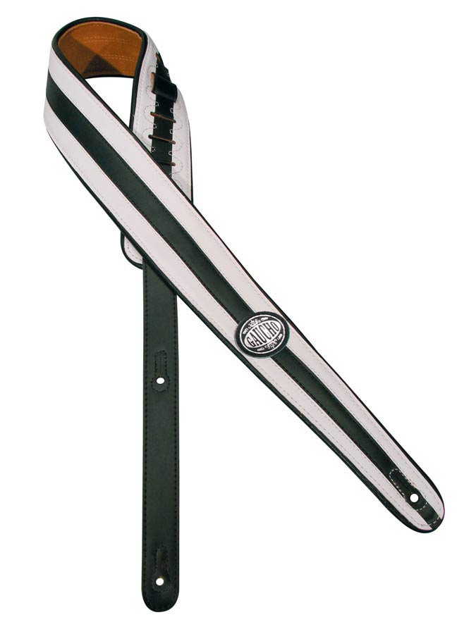 Silhouet Series Guitar strap, vertical segments, white black white design