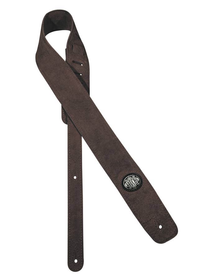 Padded Suede Series Guitar strap, dark brown suede top, dark brown suede back