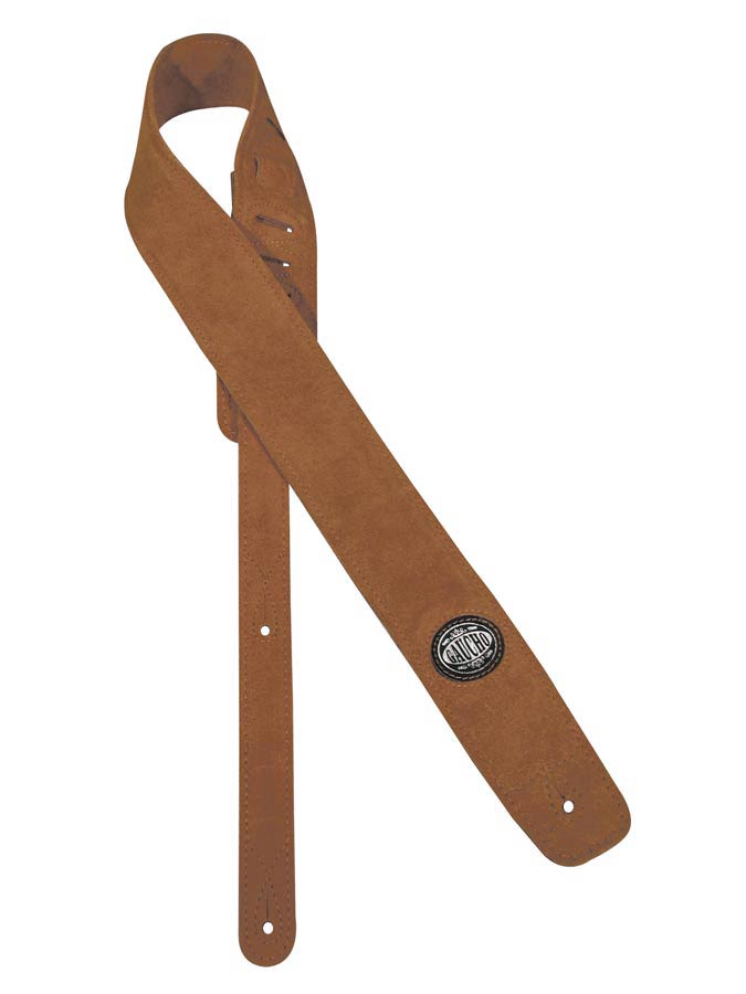 Padded Suede Series Guitar strap, light brown suede top, light brown suede back