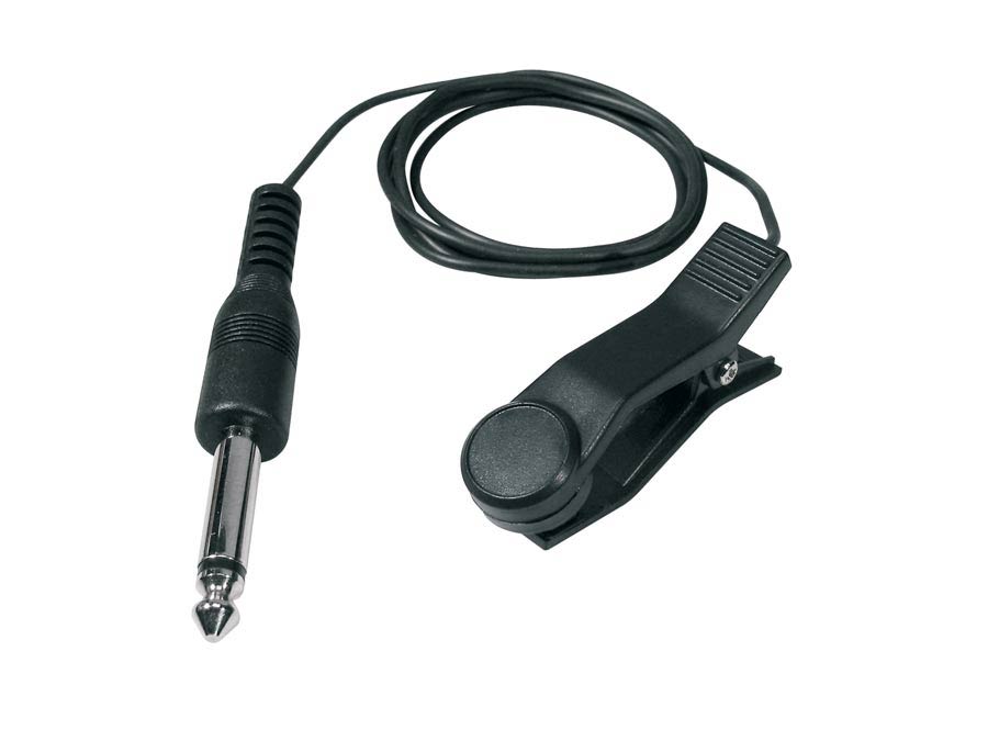 Clip on tuner pick-up, 90 cm. cable, standard 6.3 mm. jack plug