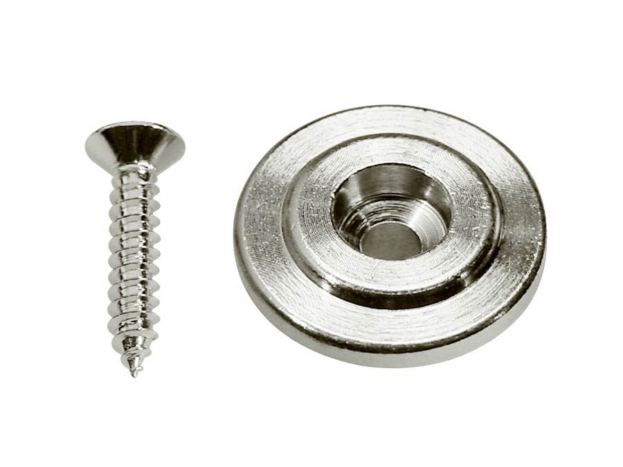 String retainer for bass guitar, button model, with screw, 19mm, height 6,5mm, nickel