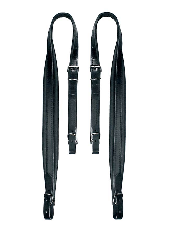 Accordion straps, 80-96 basses, 92-97 x 6,0cm, black, split leather, art. leather lining