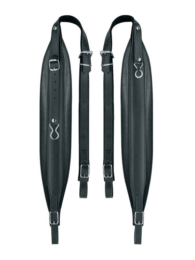 Accordion straps, 96-120 basses, 99-104 x 8,0cm, backstr, black, split leather, art. leather lining