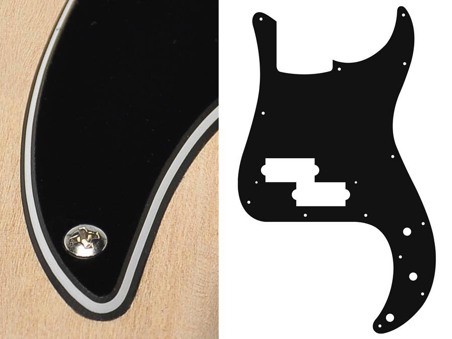 Pickguard, Puncher bass, standard, 3 ply, black