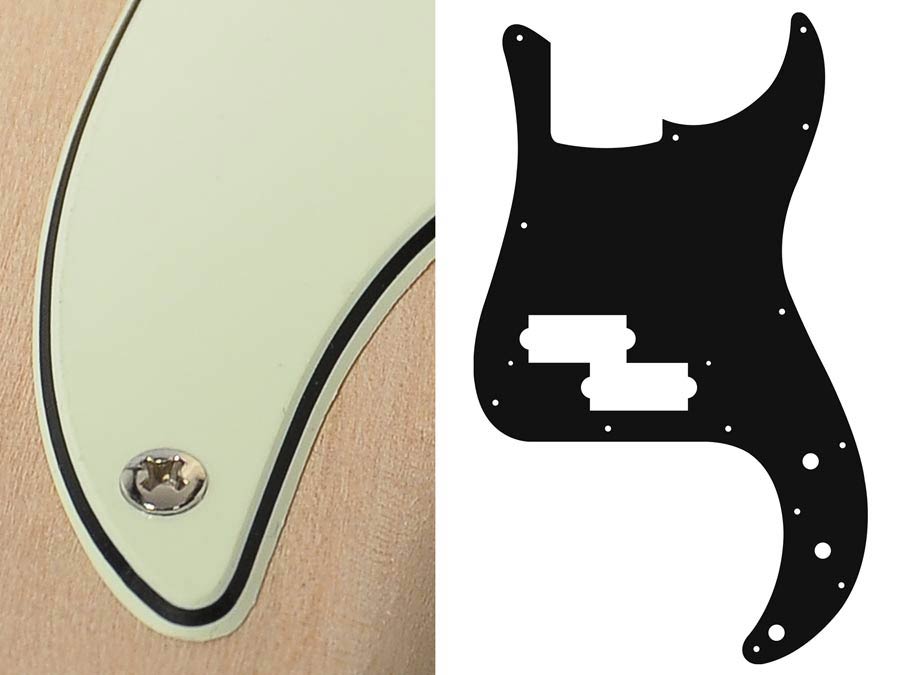 Pickguard, Puncher bass, standard, 3 ply, mint green