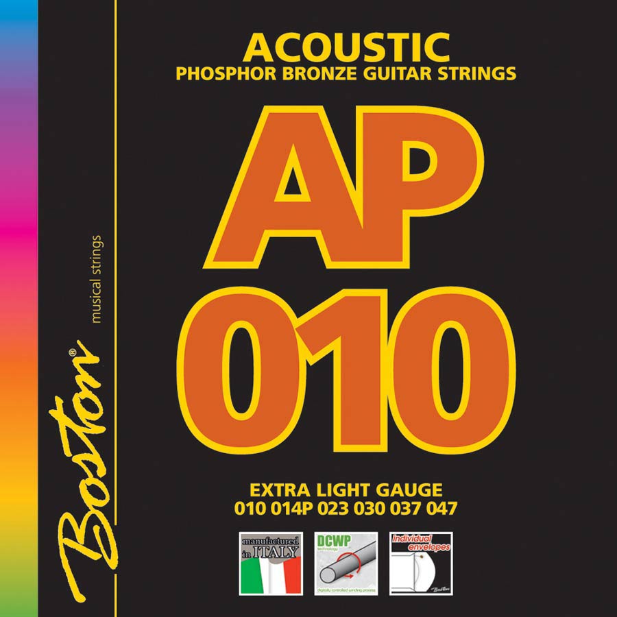 String set acoustic, phosphor bronze, extra light, 010-014-023-030-037-047
