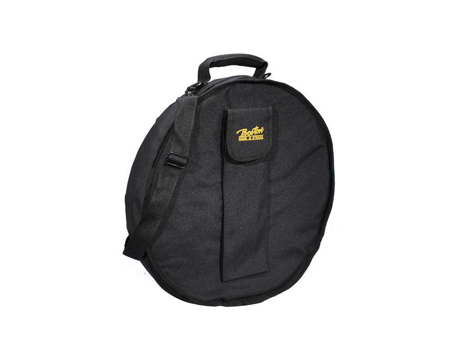 Bodhran gig bag, black cordura, 10 mm. padded, with strap and accessory pocket, 16