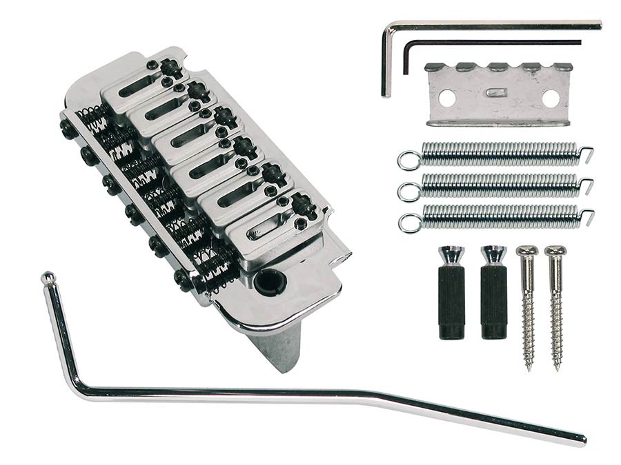 Tremolo Stallion, pitch 10,8mm, with 2 studs, roller saddles, chrome