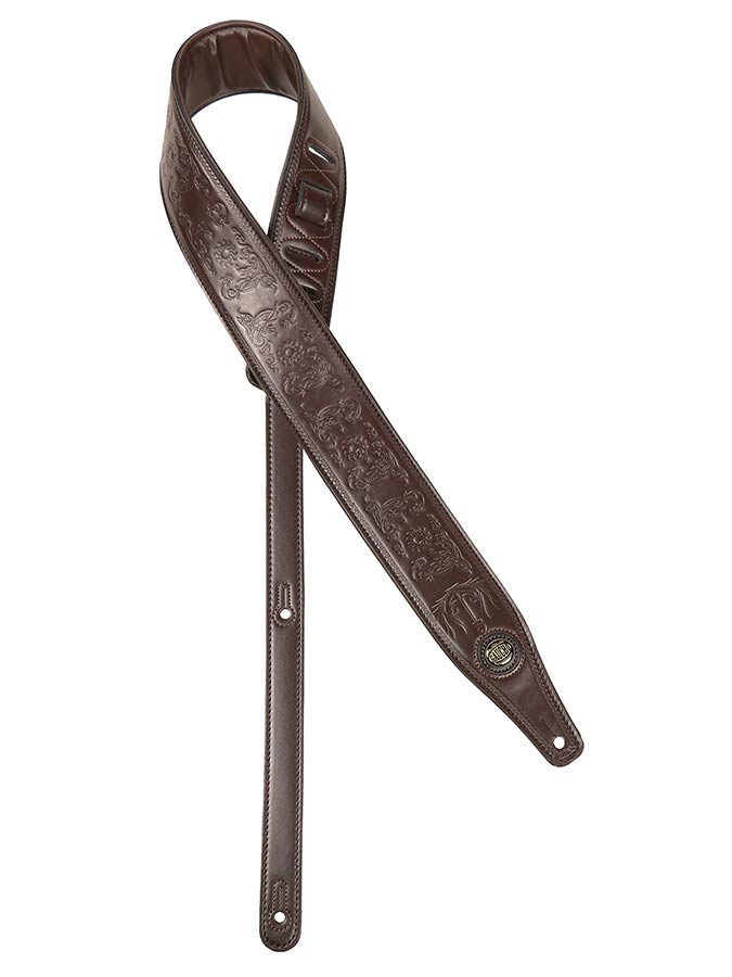 Buffalo I Series Guitar strap, top quality leather, dark brown