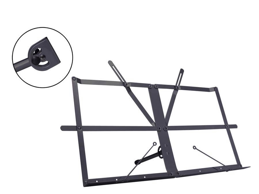 Table top music stand, foldable, black