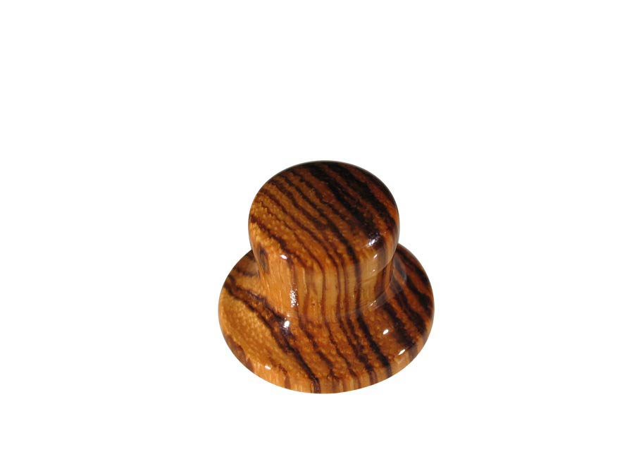 Bell knob, wood, hat model, 25x19mm, zebra