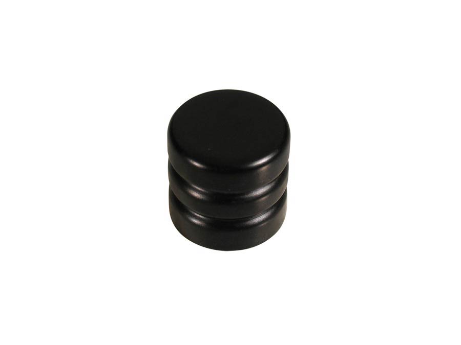 Dome knob, wood, 2 rings, 19x18mm, ebony