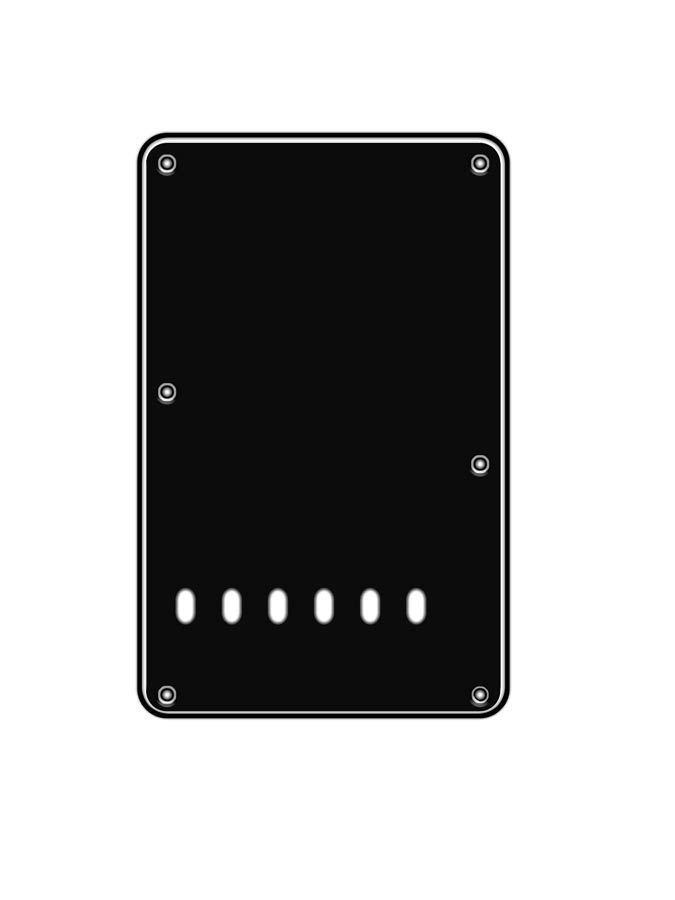 Back plate, string spacing 11,2mm, 3 ply, standard Stallion, 86x138mm, lefthanded, black