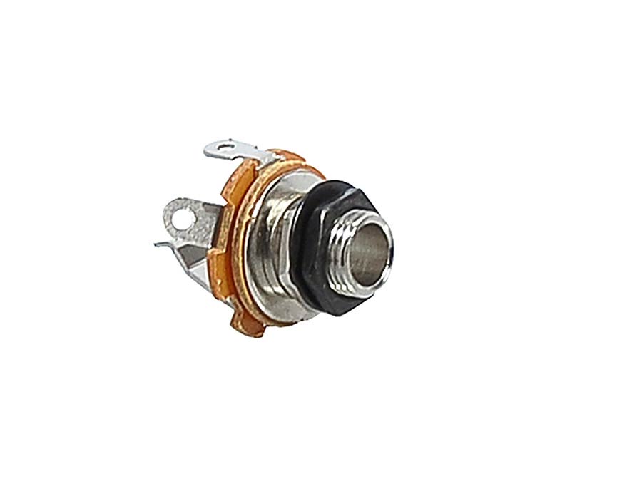 Chassis connector jack, 6,3mm, 2-pole, M9, black