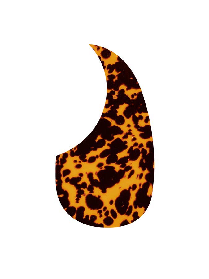 Pickguard, acoustic, teardrop model, self adhesive, wild cat yellow