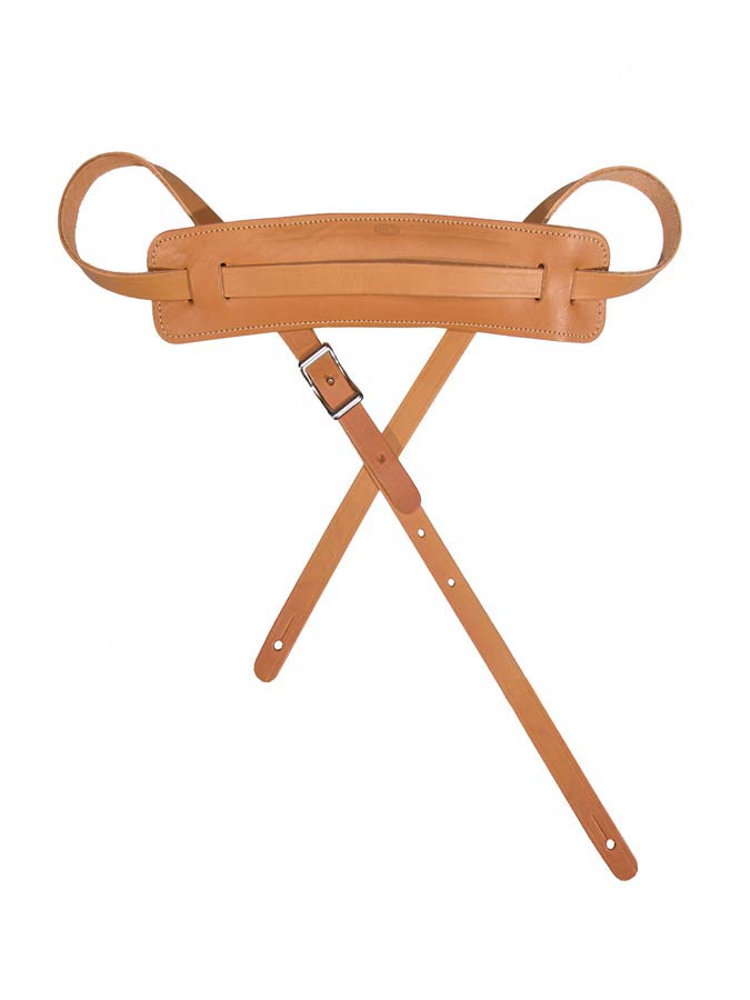 Vintage Series Guitar strap, top quality European leather, adjustable belt buckle, natural