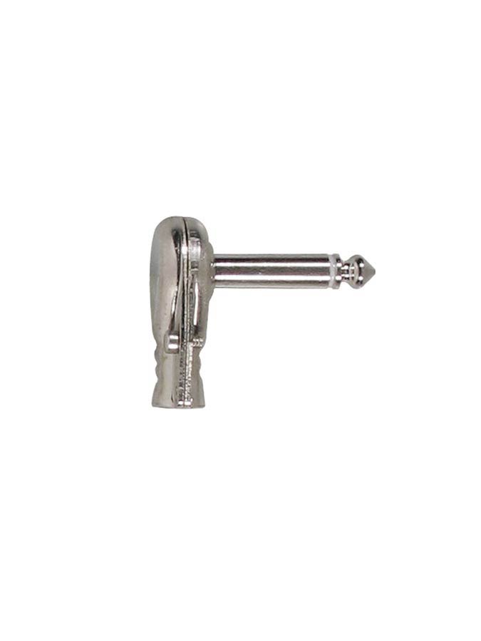 Jack plug, 6,3mm, angled flat, nickel contacts, 2-pole