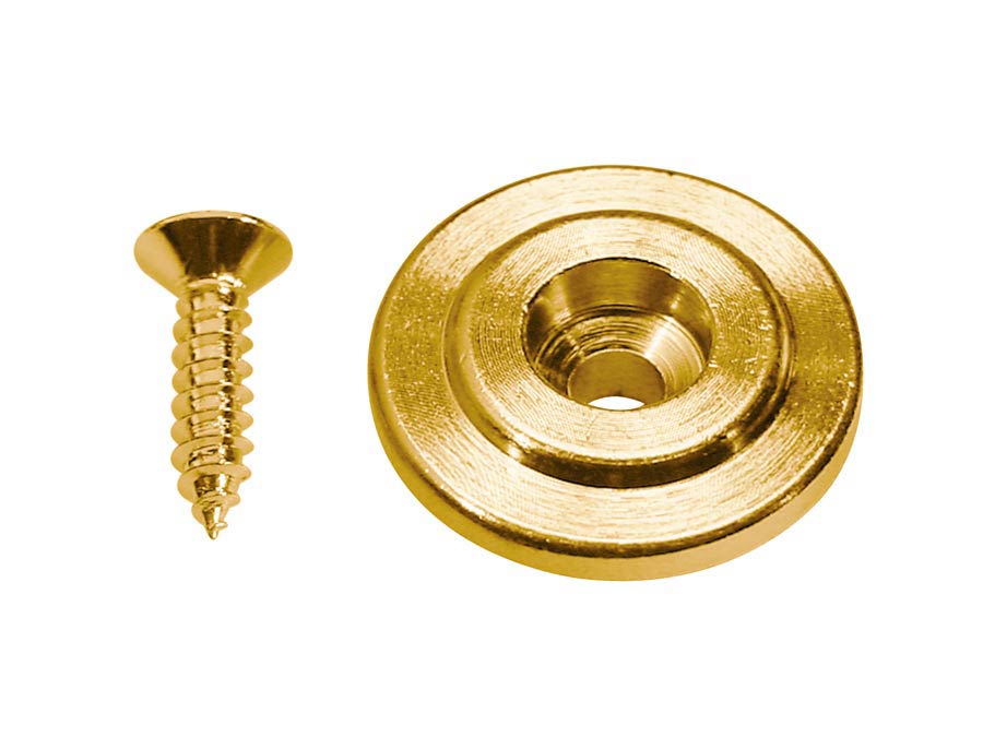 String retainer for bass guitar, button model, with screw, 19mm, height 7mm, gold