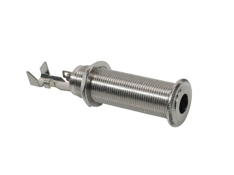 Thick panel jack, for 6,3mm, 3-pole, made in USA, nickel