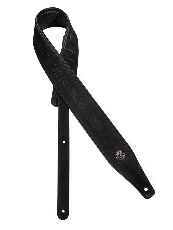 Suede Two Series Guitar strap, top quality suede, black