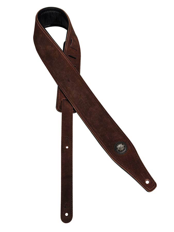 Suede Two Series Guitar strap, top quality suede, dark brown
