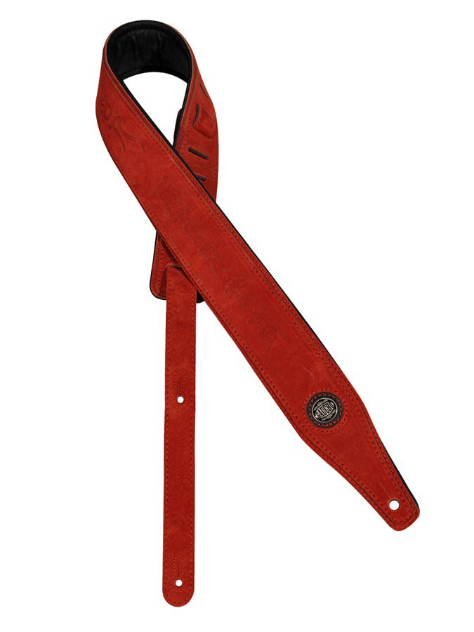 Suede Two Series Guitar strap, top quality suede, red
