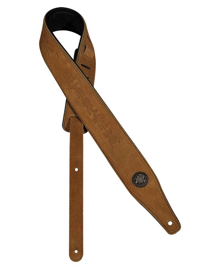 Suede Two Series Guitar strap, top quality suede, light brown