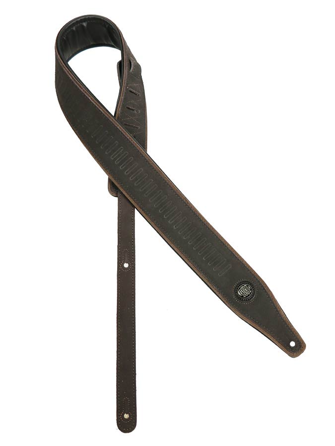 Suede Three Series Guitar strap, top quality suede, dark brown