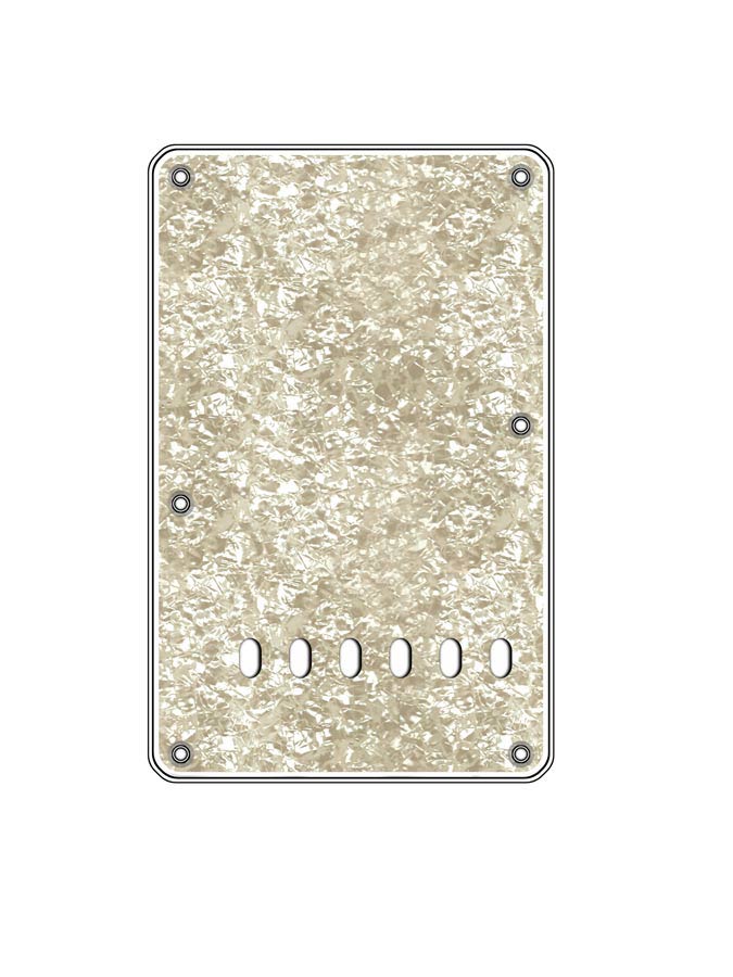 Back plate, string spacing 11,2mm, 4 ply, standard Stallion, 86x138mm, pearl white