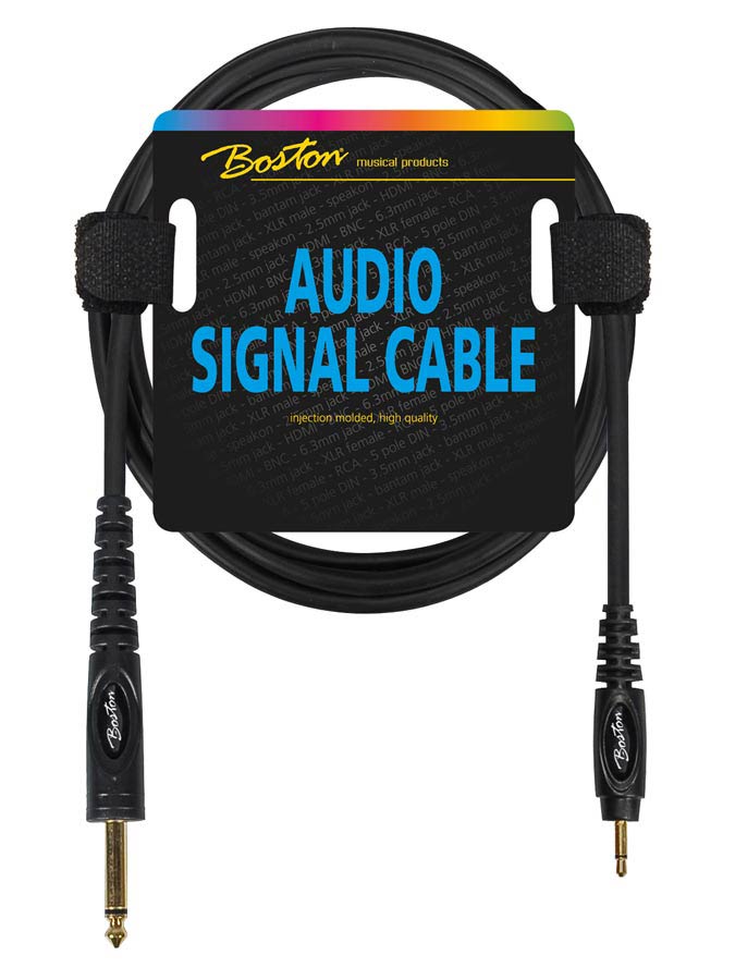 Audio signal cable, 3.5mm jack mono to 6.3mm jack mono, 3.00 meter