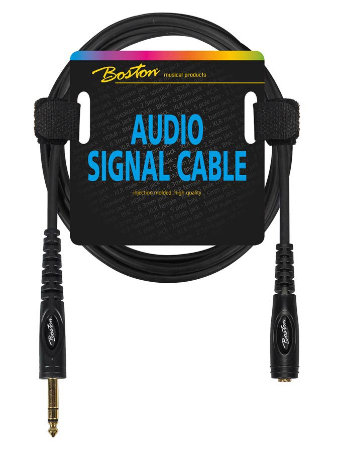 Audio signal cable, 6.3mm female jack stereo to 6.3mm jack stereo, 6.00 meter