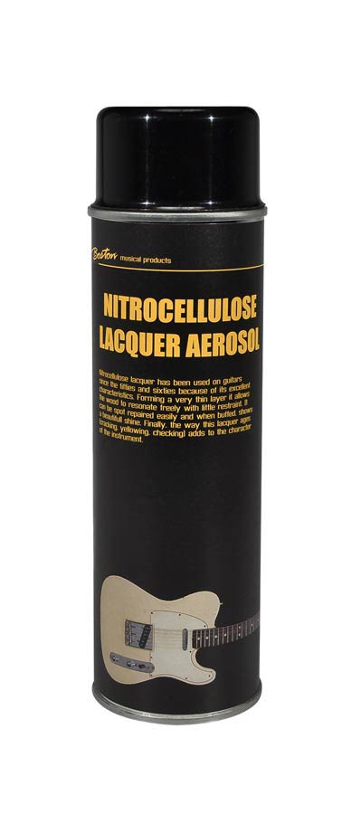 Nitrocellulose lacquer aerosol 500ml, tinted clear coat (neck amber)