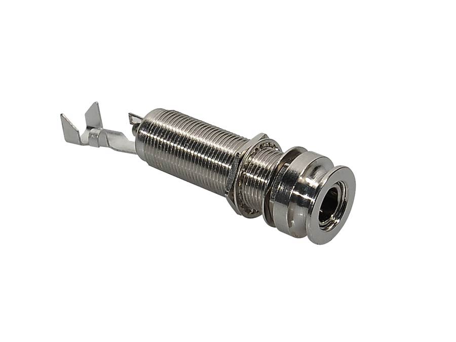 Endpin jack, solder 6,3mm fem jack, nickel, made in USA