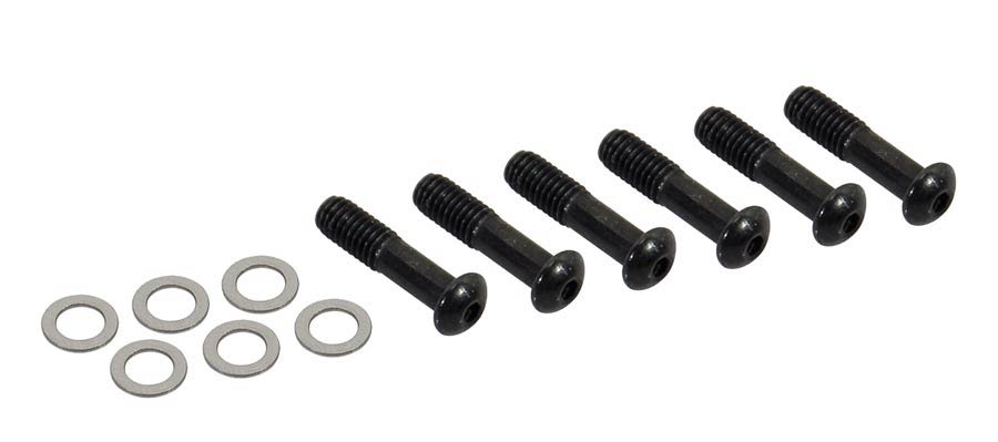 Spare part: set of 6 black metal bolts and spacers for saddle locking of TWL series