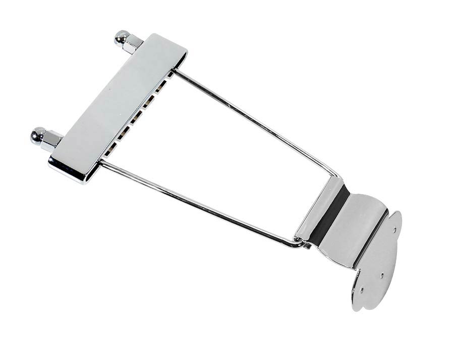 Tailpiece for semi acoustic guitar, length 46 + 115mm, chrome