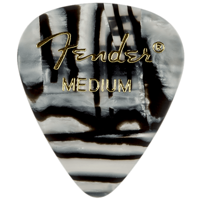 Fender 351 Graphic Medium Zebra Pick X 12