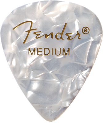 Fender 351 Premium Medium White Moto Pick X 12