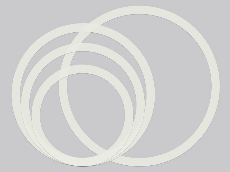 Overtone control ring set for drumkit, transparent, 12