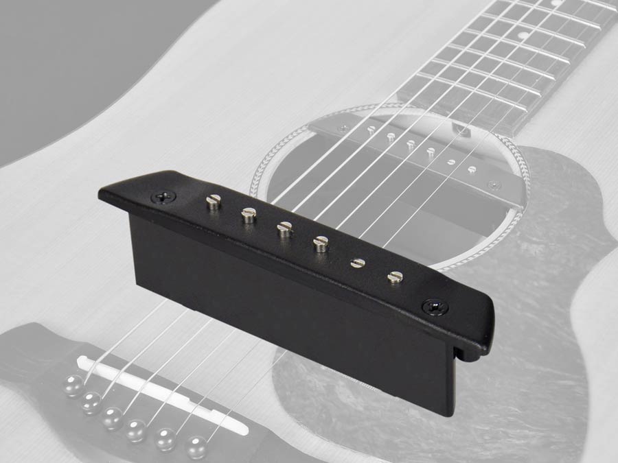 Soundhole pickup, single coil with adjustable poles, 60cm cable and jack socket