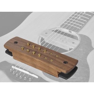 humbucker with adjustable poles and endpin jack, with solid walnut cover