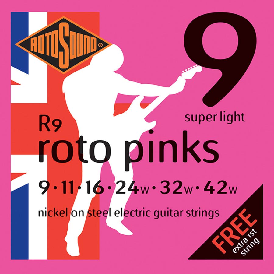 R9 Rotosound Roto string set electric nickel wound 9-42