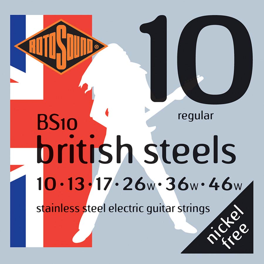 BS10 Rotosound British Steels string set electric stainless steel 10-46