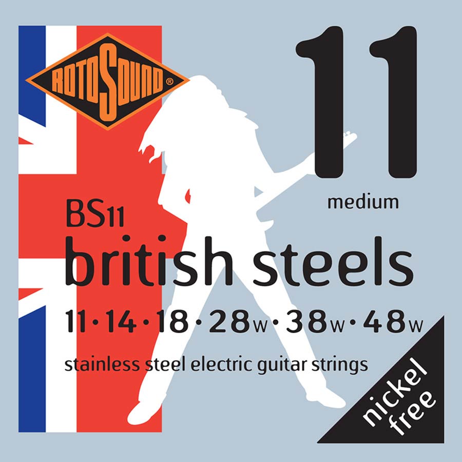 BS11 Rotosound British Steels string set electric stainless steel 11-48