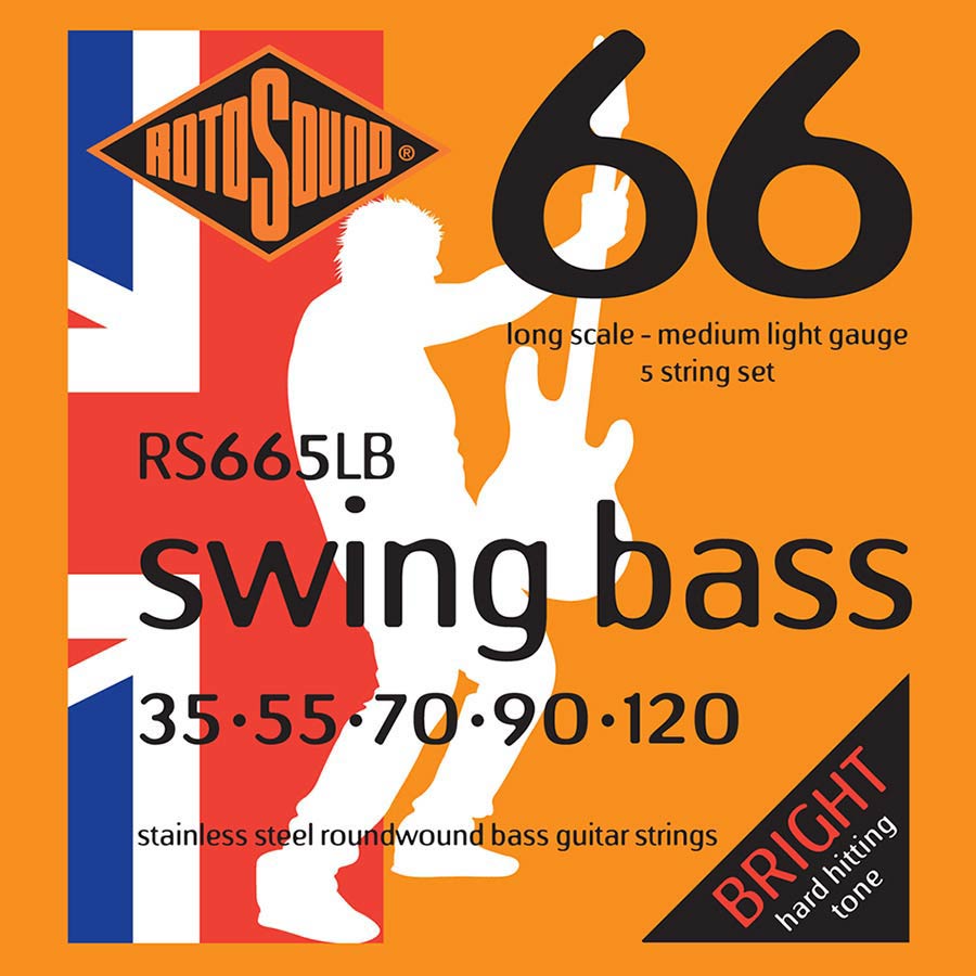 RS665LB Rotosound Swing Bass 66 string set electric bass 5 stainless steel 35-120