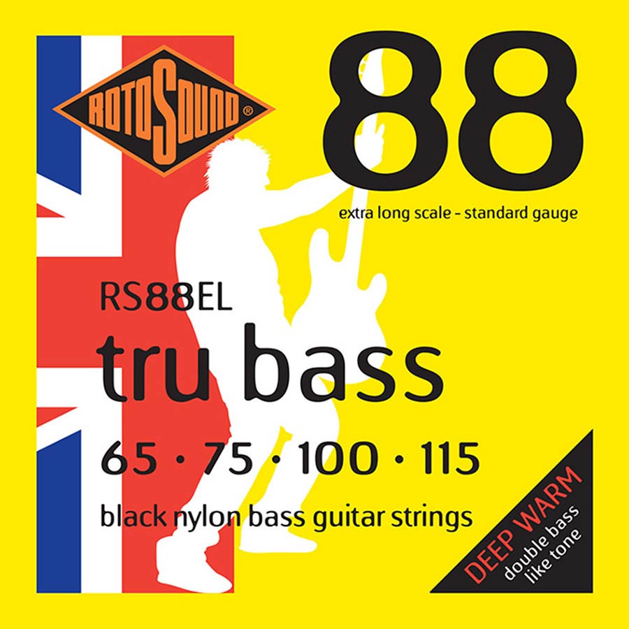 RS88EL Rotosound Tru Bass 88 string set electric bass black nylon flatwound 65-115