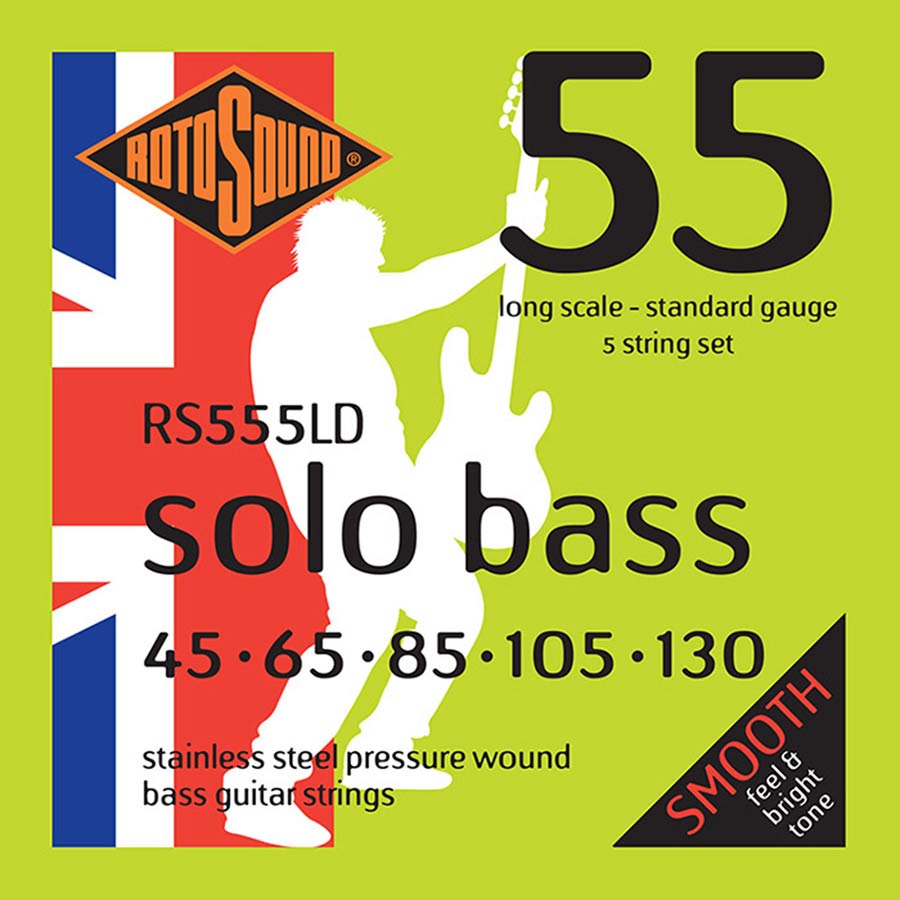 RS555LD Rotosound Solo Bass 55 string set electric bass 5 linea pressure wound 45-130
