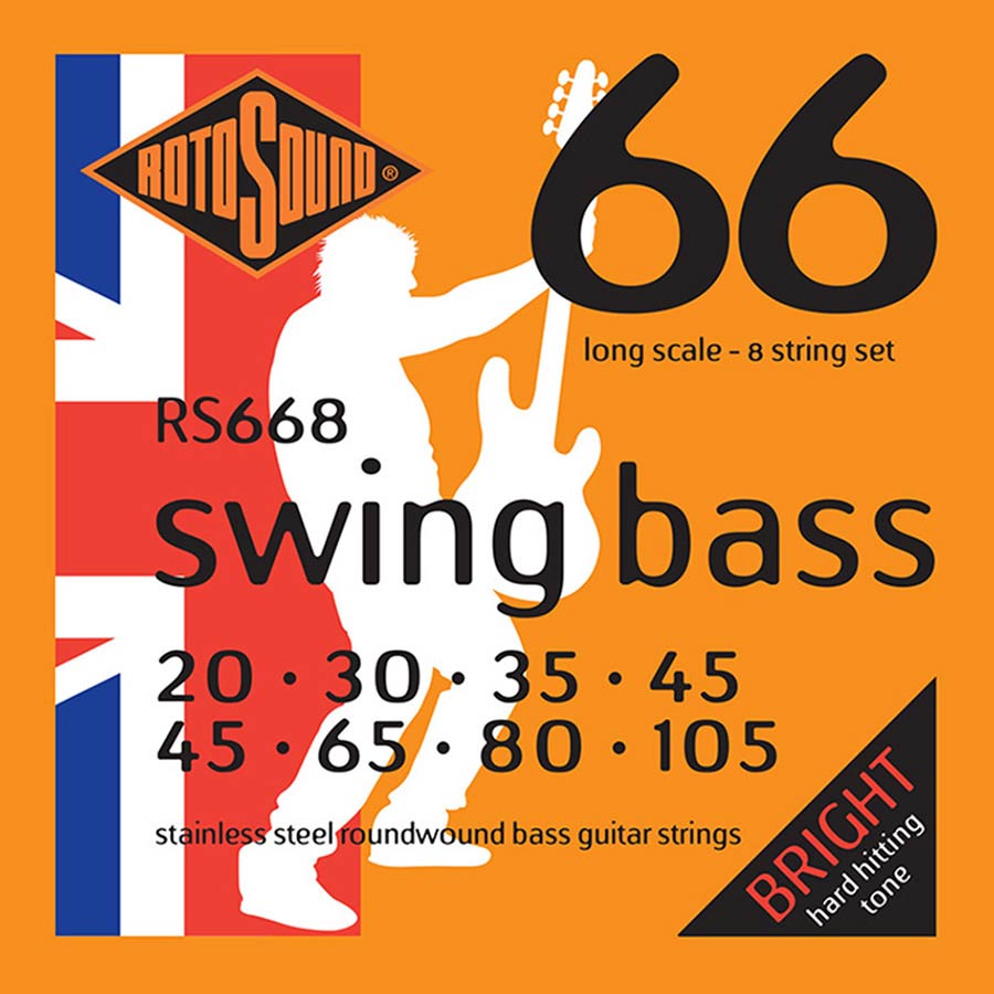 RS668 Rotosound Swing Bass 66 string set electric bass 8 stainless steel 45-105