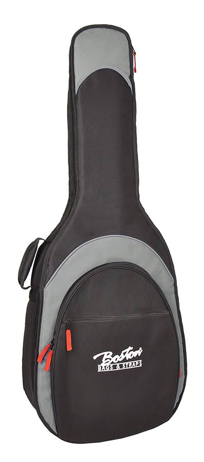 Super Packer Gig bag for acoustic guitar, 15 mm. padding, multiple pockets, black and grey