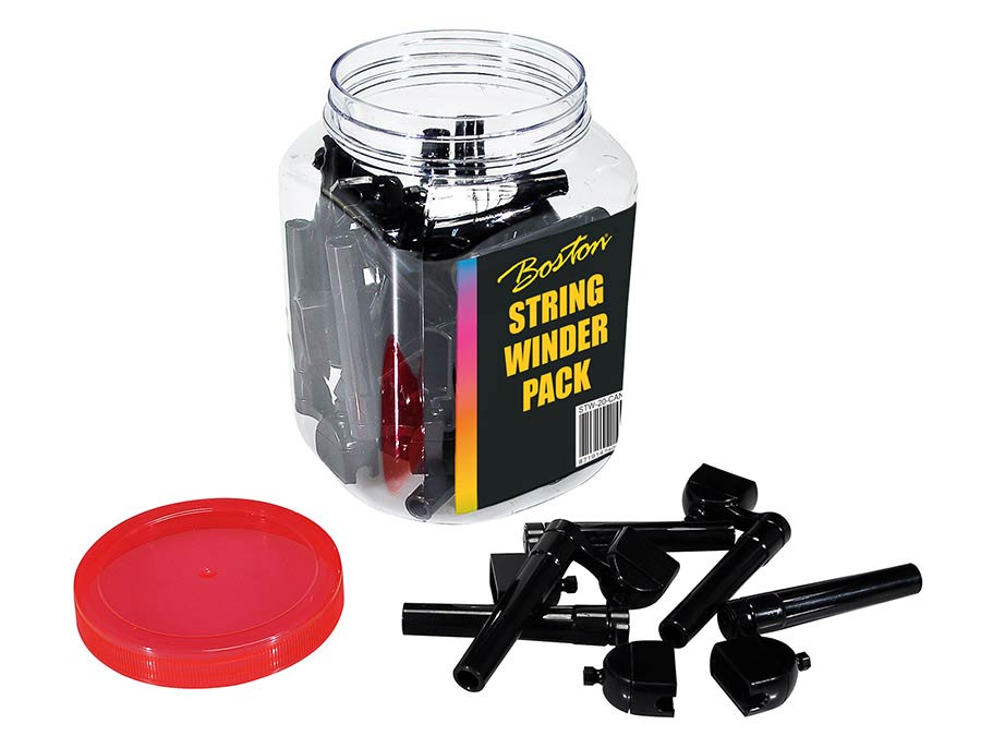 string winder pack, 30 pcs black, with driver-drill notch an